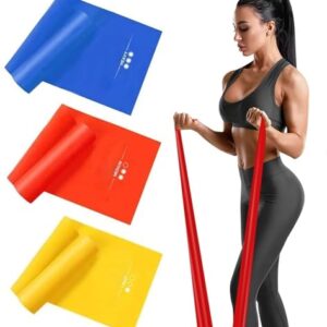 Fitnessband 3er-Set 2m lang Fitnessbänder Widerstandsbänder in 3 Stärke, Gymnastikband Resistance Band Trainingsband für Crossfit, Muskelaufbau, Yoga, Pilates für Männer und Frauen