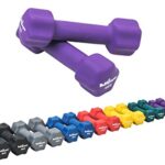 Bad Company Neopren Hanteln 2 x 1 kg lila - Kleine Hantel gummiert für Fitness Gymnastik Aerobic Zuhause - Home Gym Kurzhanteln für Frauen Männer - Dumbbells 1kg