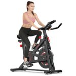 Dripex Heimtrainer Fahrrad mit Magnetischem Widerstand,Dripex Indoor Fitnessbike mit 8KG Schwere Schwungrad,Herzfrequenzmonitor&LCD Monitor,Stille Stationäre Fahrräder für zu Hause,Max.150kg