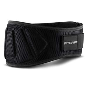 Fitgriff® Gewichthebergürtel V1 - Fitness-Gürtel für Bodybuilding, Krafttraining, Gewichtheben und Crossfit Training - Trainingsgürtel für Damen und Herren (Schwarz, M)