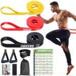 Fitnessbänder Set, Resistance Bands in 3 Stärken mit Griffen Türanker Schutzpolster Tragtasche und Trainingsanleitung, Widerstandsbänder Gymnastikband für Männer Frauen für Pilates/Fitness/Yoga