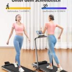 Laufband für Zuhause mit Neigung, 2 in 1 Walking Pad, 12km/h Klappbar Laufband mit Steigung, 2.5HP Under Desk Schreibtisch Treadmill für Zuhause & Büro, Fernbedienung und App, Keine Installation