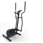 Kraftfit Crosstrainer, Stepper für Zuhause, Leiser Heimtrainer, Fitnessgerät für Zuhause, Hometrainer, Ellipsentrainer mit 12kg Schwungmasse, Widerstand in 8 Stufen, Tablethalterung, Pianoschwarz