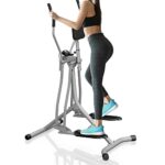 Physionics® Crosstrainer mit LCD Display - für Zuhause, mit Herzschlag Sensor und Bauchunterstützung, 90 cm Schrittlänge - Heimtrainer Stepper, Cardio-Trainer, Nordic-Walker