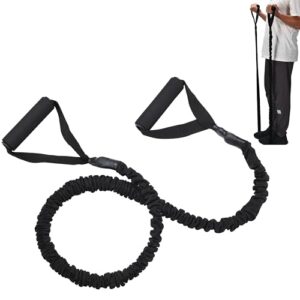 PowrX widerstandsbänder krafttraining - 27kg widerstandsfähiges Elastikband mit dicken Nylongriffen - vielseitiges Ganzkörpertraining für Klettern, Klimmzüge - Resistance Bands - 100 cm - Schwarz