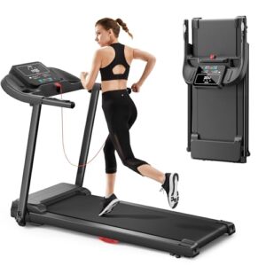 UMAY Laufband Für Zuhause Klappbar 14km/h,Laufbänder 3.0PS/2200W mit Herzfrequenzmonitor, APP und Lautsprecher, Treadmill for Home mit 12 Trainingsprogrammen,Max Belastung 136KG