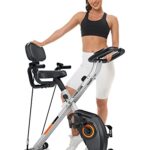 YOSUDA 3-in-1 Heimtrainer Fahrrad Klappbar, Faltbares Heimtrainer 150kg Belastbar, Platzsparendes Heimtrainer mit Integriertes Widerstandsband, 8 Magnetische Widerstandsstufen