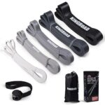 5 Resistance Bands Set, Verschiedene Ebenen Widerstandsbänder Set mit Türanker für Kraftraining und Pilates, Pull up Band Resistance bänder Fitnessbänder Set wiederstandsband calisthenics bands(Black)