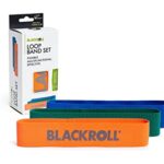 BLACKROLL® Loop Band Set (3er), Fitnessband Set für funktionales Training, hautfreundliche Trainingsbänder in 3 Stärken: leicht (orange), mittel (grün) & stark (blau), Made in Germany