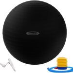 BalanceFrom Unisex – Erwachsene Exercise Ball Gymnastikball, Schwarz, 23-26in (58-65cm), L