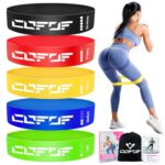 COFOF Fitnessbänder 5er-Set 100% Latex, Resistance Bands mit 5 Widerstandsstufen mit Deutscher Übungsanleitung & Tragebeutel, Gymnastikband für Yoga, Pilates, Krafttraining, Physiotherapie