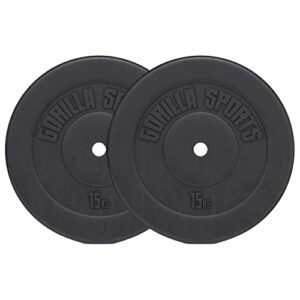 GORILLA SPORTS® Hantelscheiben - Einzeln/Set, 1,25kg, 2,5kg, 5kg, 7,5kg, 10kg, 15kg, 27,5kg, 30kg Gewichte, 30mm Bohrung, aus Kunststoff - Gewichtsscheiben, Hantelscheiben-Set, Hanteln