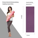 Good Nite Yogamatten Für Frauen Rutschfeste Strukturierte Oberflächen Gymnastikmatte Yoga Matte Dick 6 mm Mit Tragegurt Tpe-Übungsmatte Für Yoga Pilates Gymnastik (183X61cm) (Lila/Rosa)