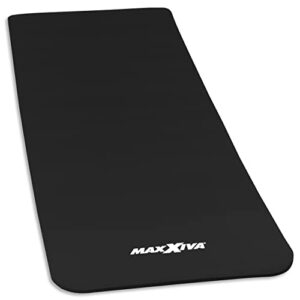 MAXXIVA Gymnastikmatte Schwarz Fitnessmatte Yogamatte 190x60x1,5 cm Schadstofffrei inklusive Tragegurt