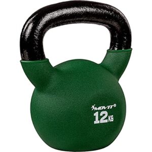 MOVIT Kettlebell PRO, Kugelhantel aus Gusseisen mit Neoprenbeschichtung, 12 Varianten: 2 bis 24 kg, schadstoffgeprüft, Schwunghantel Kugelgewicht