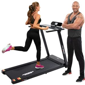 Miweba Sports elektrisches Laufband HT500 | 3 PS - 1-14 Km/h - Traglast 120 Kg - Klappbar - 12 Programme - Smartphone Tablet Halterung - Große Lauffläche - LCD-Display - Elektro-Laufband