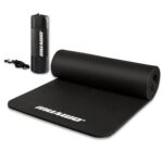 Muawo Premium Sportmatte und Fitnessmatte, perfekt als Yogamatte, Gymnastikmatte, Trainingsmatte | rutschfest | extra-dick & extra-lang | 190 cm Länge x 60 cm Breite x 1,5 cm Dicke - Schwarz