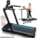 Sportstech sTread Fold Smartes Mini Laufband klappbar - Deutsche Qualitätsmarke - mit App Funktion - Fitness Treadmill bis 12 km/h & Walking Pad bis 6 km/h für Zuhause - 360° Tablet Holder