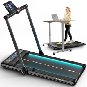 Sportstech sWalk Plus - 2in1 LED Laufband und Walking Pad - Deutsche Qualitätsmarke - Laufband für Zuhause und Schreibtisch bis 12 km/h, klappbar - Bluetooth APP - 3,5 PS Fitness Treadmill bis 120kg