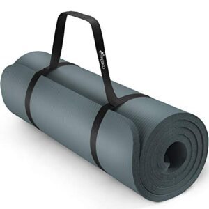 TRESKO Yogamatte Phthalatfrei - Gymnastikmatte rutschfest, Pilatesmatte Fitnessmatte mit Tragegurt, 185 x 60 x 1,0 cm