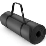 TRESKO Yogamatte Phthalatfrei - Gymnastikmatte rutschfest, extra Dicke Pilatesmatte Fitnessmatte mit Tragegurt, 185 x 60 x 1,0 cm