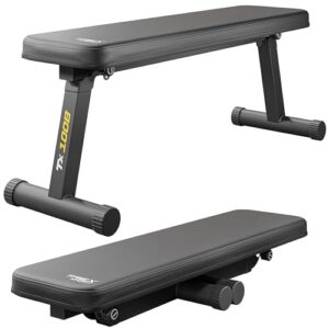 TREX SPORT TX-100B Flachbank | Hantelbank klappbar | Trainingsbank perfekt für Bankdrücken