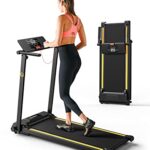 UREVO Laufband für zuhause, 2.25PS Laufband klappbar mit 12 HIIT Modes, Platzsparend Walking Pad mit Verbreiterter Laufgürtel, LCD-Monitor, kompakte Mini Treadmill für Haus Büro, Leicht zu Falten