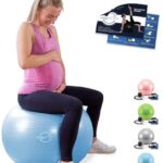 VITALWORXX Gymnastikball für Schwangere, extrem stabil, Sitzball Yogaball Pezziball 65 cm mit Pumpe, mit Übungen für Schwangerschaft, Geburt, Gesundheit,