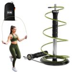 Wild Instincts Profi Springseil, Anti-Rutsch Griffe, 3m Stahlseile/Sprungseil mit Kugellager/Extragewichte mit Tasche/Speed Rope/Jump Rope für Seilspringen/Springseil Erwachsene Fitness (Meshtasche)