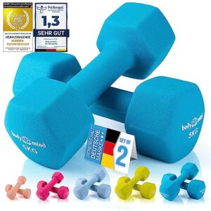 Body & Mind® Hanteln 2er Set Gymnastikhanteln Neopren Dumbbells Kurzhanteln; Effektives Krafttraining mit verschiedenen Gewichten; Fitness Workout für Zuhause