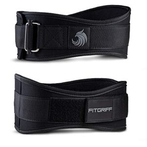 Fitgriff® Gewichthebergürtel V2 - Gewichtheber Gürtel für Damen und Herren - Bodybuilding, Krafttraining, Crossfit Training - Trainingsgürtel, Weightlifting Belt, Gym Workout (Full Black, XS)