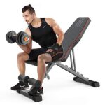 Hovoya Hantelbank Klappbar Multifunktion Training Fitness Bank, 300kg Gewichtskapazität, Bauchtrainer für Zuhause mit 7-Fach Verstellbarer Rückenlehne/4-Fach verstellbarer Sitzkissen