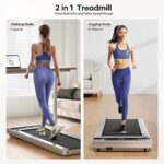 Electric Treadmill, Walking Pad, 10 km/h Laufband für Zuhause, 2 in 1 Under Desk Schreibtisch Treadmill für Zuhause & Büro, Fernbedienung und App, LED Anzeige, 12 Laufprogramme, Leiser Motor