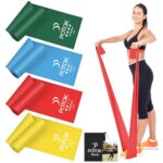 4er-Set Fitnessbänder mit 4 Widerstandsstufen, Resistance Bands Gymnastikband mit Tragetasche Ideal für Yoga, Pilates, Krafttraining, Physiotherapie