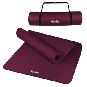 ALPIDEX Yogamatte Extra Dick 1,5cm Gymnastikmatte 3 Verschiedene Größen rutschfest Phthalatfrei Fitness Matte Turnen Pilates Sport Physio HIIT Yoga Isomatte, Farbe:Berry, Maße:190 x 80 x 1.5 cm