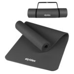 ALPIDEX Yogamatte 183 x 60 x 0.8 cm Phthalatfreie Fitness Matte Tragegurt rutschfest Gymnastik Turnen Pilates Sport Physio HIIT Yoga Trainingsmatte Isomatte Hautfreundlich, Farbe:Anthracite