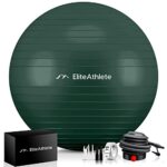 EliteAthlete Gymnastikball Sitzball Büro ergonomisch mit Anti Burst System - Fitness Pilates Schwangerschaft - Schwangerschaftsball Fitnessball Yogaball - Yoga Ball 55cm inkl. Luftpumpe