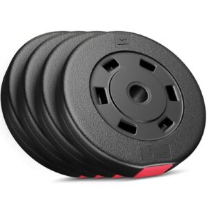 Hop-Sport Hantelscheiben-Set 5, 10, 20, 30 kg Kunststoff Gewichte 30 mm Hanteln Gewichtsscheiben 4x5 kg / 2x10 kg / 2x5 kg+2x10 kg (4 x 5 kg)