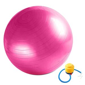 joofang Gymnastikball Fitnessball Sitzball Sportball Anti-Burst inkl Ballpumpe Dicker Robuster 300kg Belastbarkeit Balance Pilates Yoga Ball für Büro Zuhause Gym Yogaball (55cm, Rosa)