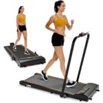 TODO Laufband, Walking Pad, Laufband für Zuhause Laufband Klappbar, 1-12 KM/H Laufband Schreibtisch Fitnessgeräte für Zuhause mit Fernbedienung, LCD-Anzeige und Handläufe