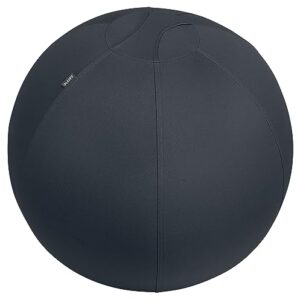 Leitz Ergo Active Sitzball, Ergonomische Alternative zum Bürostuhl, Gymnastikball, 65 cm Durchmesser, inkl. Stoffbezug, Handluftpumpe & 2 x Verschlussstopfen, Ergo-Serie, dunkelgrau 65420089