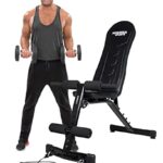 Miweba Sports Fitness Hantelbank MB-200 | 200 Kg Traglast - Klappbar - Trainingsbank mit verstellbarer Rückenlehne - Bauchtrainer - Schrägbank - Flachbank - Gerade/Schräg/Negativ (MB-200 Power Rope)