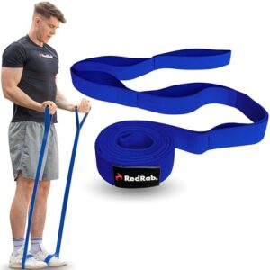 RED RAB Fitnessbänder Stoff - Gymnastikband mit Schlaufen - 245 cm lang - Resistance Bands & Widerstandsbänder Krafttraining - Fitnessband, Resistance Band, Widerstandsband Fitness, Gummiband Sport