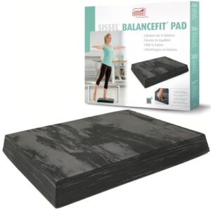 Sissel Unisex Erwachsene Fit Marmoriert Balance Pad, schwarz, 50 x 41 6 cm EU