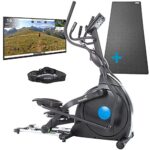 Skandika Crosstrainer CardioCross Carbon Champ Ellipsentrainer mit 24,5kg Schwungmasse, Magnetbremssystem | Multifunktionscomputer, Bluetooth, Kinomap inkl. Bodenschutzmatte | bis 150kg