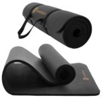 TASHIDROLMA Yoga Matte Dicker, NBR Yogamatte Rutschfest Mit Tragegurt, Für Gymnastikmatte, Fitnessmatte, Sportmatte, Trainingsmatte, Dicke 1cm (183x61cm)