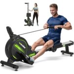 Wenoker Rowing Machine with Magnetic Fitness Trainer, Indoor Device for Home Gym, Cardio Training Device, 160 kg Capacity with LCD Monitor