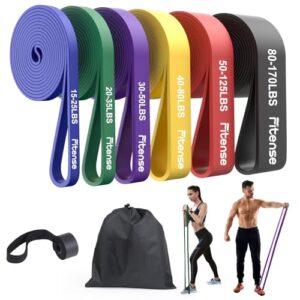 Fitense Resistance Bands, Widerstandsbänder Set, Widerstandsband Fitnessbänder mit Türanker, Fitnessband Trainingsbänder für Yoga, Pilates, Training, Physiotherapie, Klimmzughilfe, Krafttraining