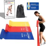 zenlete Fitnessband Widerstandsband 3er Set 2,5m extra lang, Fitnessbänder Gymnastikband Physioband mit Tragetasche & E-Book für Yoga, Pilates, Krafttraining Physiotherapie