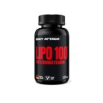 Body Attack Sports Nutrition LIPO 100, 120 Caps, mit Lipocholine, 200 mg Koffein aus pflanzlichen Quellen, für Fatburner-Trainings, zusätzliche B-Vitamine, extra Zink-Zugabe, Made in Germany